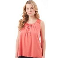 onfire womens lace shoulder sleeveless top blush