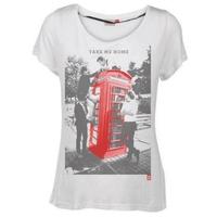 One Direction Take Me Home Official Womens New White Skinny Fit T Shirt