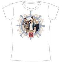 One Direction Ladies Tee: Nautical With Skinny Fitting (small)