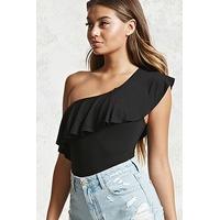 One-Shoulder Flounce Bodysuit