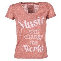 only music can change womens t shirt in pink