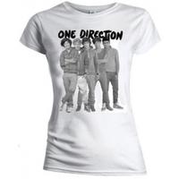 One Direction Group Standing Blk & White Skinny TS: Medium