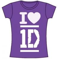 One Direction I Love Skinny Purple TS: Large