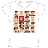 one direction polaroid band skinny white ts small