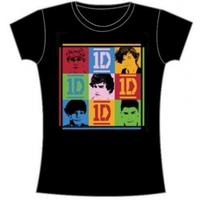 One Direction 9 Squares Skinny Black TS: Small