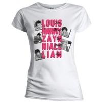 one direction names skinny white ts medium