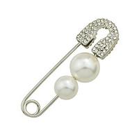 (One Piece) New Cute Rhinestone Imiation Pearl Pin Shape Earrings