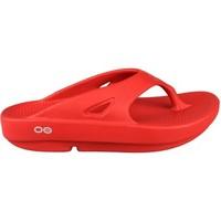 oofos ooriginal womens flip flops sandals shoes in red