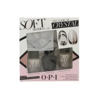 OPI Nail Polish The Look of Crystal Soft Shades Gift Set 15ml Chiffon My Mind + 15ml Black Onyx + 15ml This Silver\'s Mine! + Swarovski Crystals + 2g N