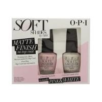 OPI Soft Shades Matt Pink & White Duo Gift Set 2 x 15ml Nail Lacquer