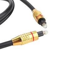 Optical Fiber Digital Audio Toslink Male to Male Cable (Golden Plug, 3 Meters)