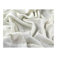 Open Check Weave Cotton & Linen Blend Dress Fabric Ivory