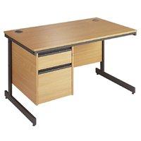 opus rectangular desk cantilever leg style with drawers w 1532mm x d 7 ...