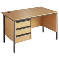 Opus Rectangular Desk - H Leg Style with Drawers and Modesty Panel W 1532mm x D 746mm x H 725mm 2 Drawers