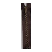 opti antique brass metal open end zips 60cm brown