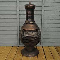 Opera Cast Iron Chimenea with Central Mesh by Gardeco