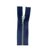 opti silver metal closed end trouser zips 175cm navy blue