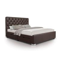 Opulent Tall Luxury Leather 4 Drawer Bed - Double - Brown