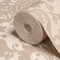 Opus Clara Sand Damask Wallpaper