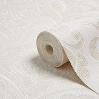 Opus Merletto Cream Damask Trail Wallpaper