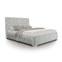 Opulent Tall Luxury Fabric 4 Drawer Bed - Double - Light Grey