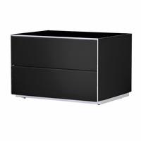 Optimum Project PRO650DD Gloss Black Small AV Cabinet w/ Double Drawers