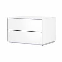 Optimum Project PRO650DD Brilliant White Small AV Cabinet w/ Double Drawers