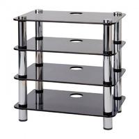 Optimum Prelude Slimline Stainless Steel/Smoked Glass 4 Shelf Modular Hi-Fi Rack