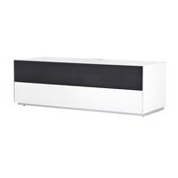 Optimum Project PRO1300FG Brilliant White TV Stand w/ Split Acoustic / Glass Front Flap