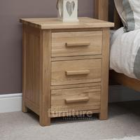 Opus Oak 3 Drawer Bedside Cabinet