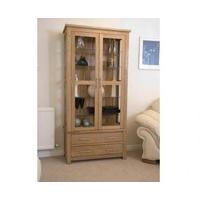 opus oak and glass display cabinet