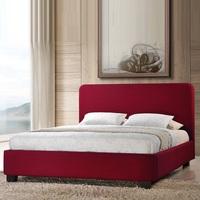 Opalia Bed In Red Fabric With Black Feet