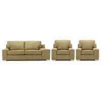 Opera Fabric 3 Seater and 2 Armchair Suite Pearl