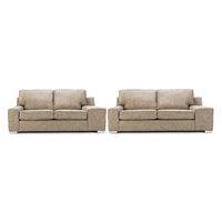 Opera Fabric 3 and 2 Seater Suite Nutmeg