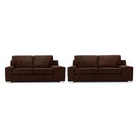 Opera Fabric 3 and 2 Seater Suite Chocolate