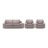 Opera Fabric 3 Seater and 2 Armchair Suite Fudge