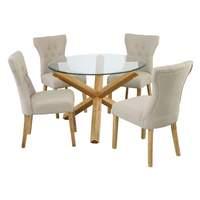 Oporto Dining Set with 4 Naples Chairs