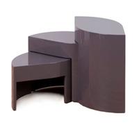 optima high gloss taupe 3 piece nest of tables