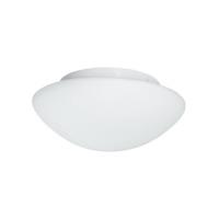 Opal Glass Flush Bathroom Ceiling Light with White Frame