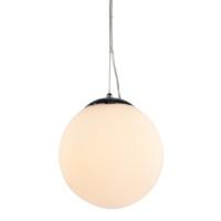 Opal Glass Globe Pendant Ceiling Light Fitting Adjustable in Height