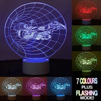 optical illusion 3d spaceship lamp