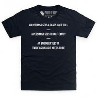 Optimist Pessimist Engineer Kid\'s T Shirt