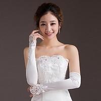 Opera Length Fingerless Glove Satin Bridal Gloves