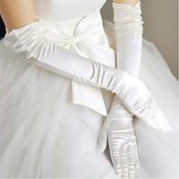 opera length fingertips glove satin bridal gloves