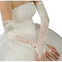 Opera Length Fingerless Glove Satin Bridal Gloves