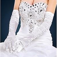 opera length fingertips glove satin bridal gloves