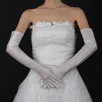 opera length fingertips glove satin bridal gloves spring summer fall w ...