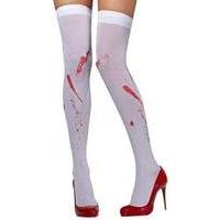 Opaque Hold-Ups White Blood Stain Print