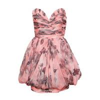 Opulence Ruched Print Puffball Dress