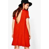 open back swing dress cinnamon